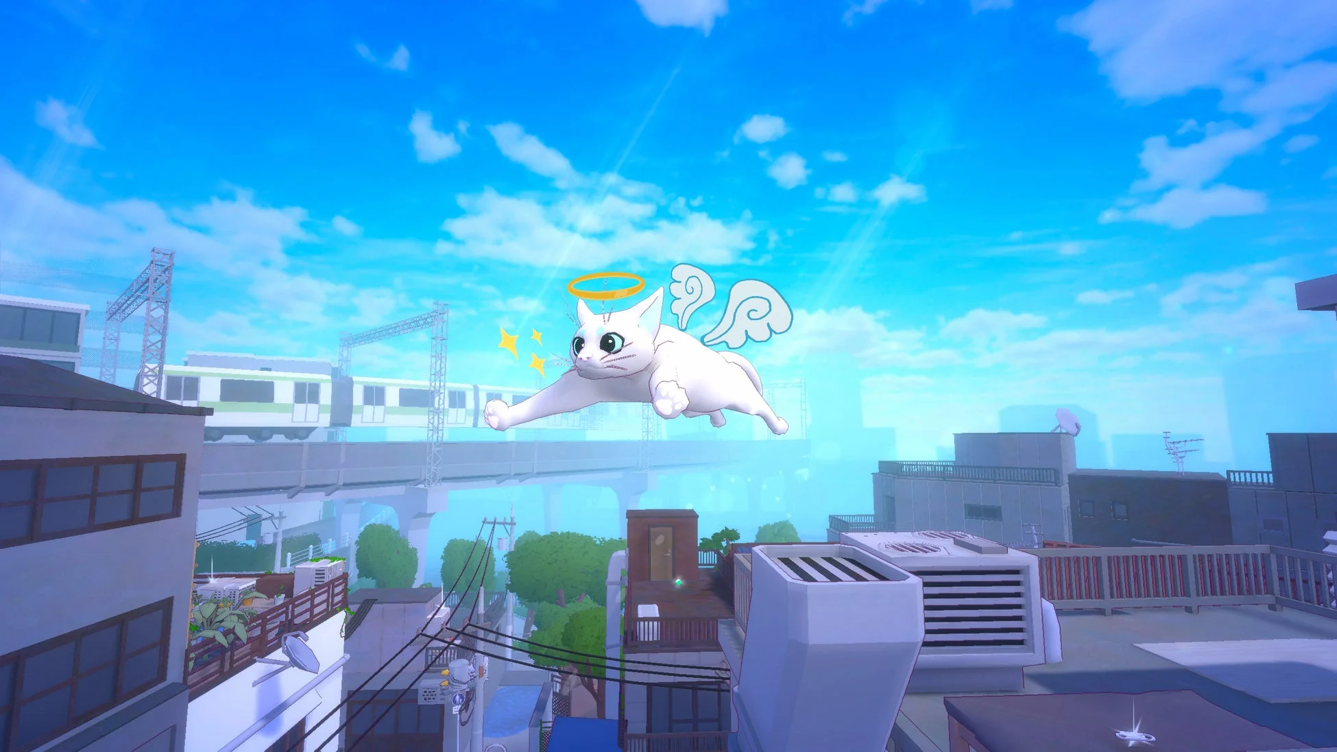 天使の羽の猫のゲーム画面