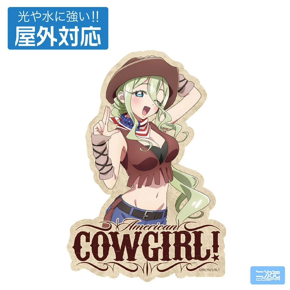 描き下ろし ナディー 屋外対応ステッカー カウガールVer.