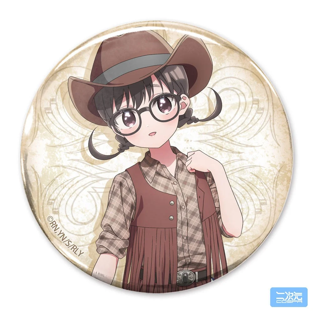描き下ろし 伊院知与 65mm缶バッジ カウガールVer.