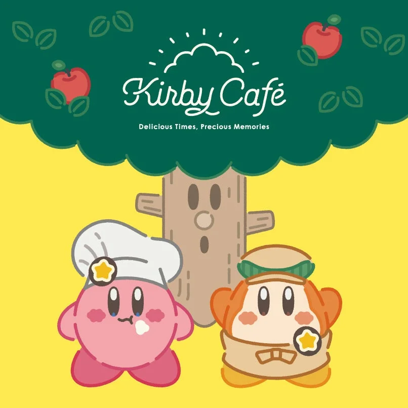 カービィカフェのロゴとキャラクター