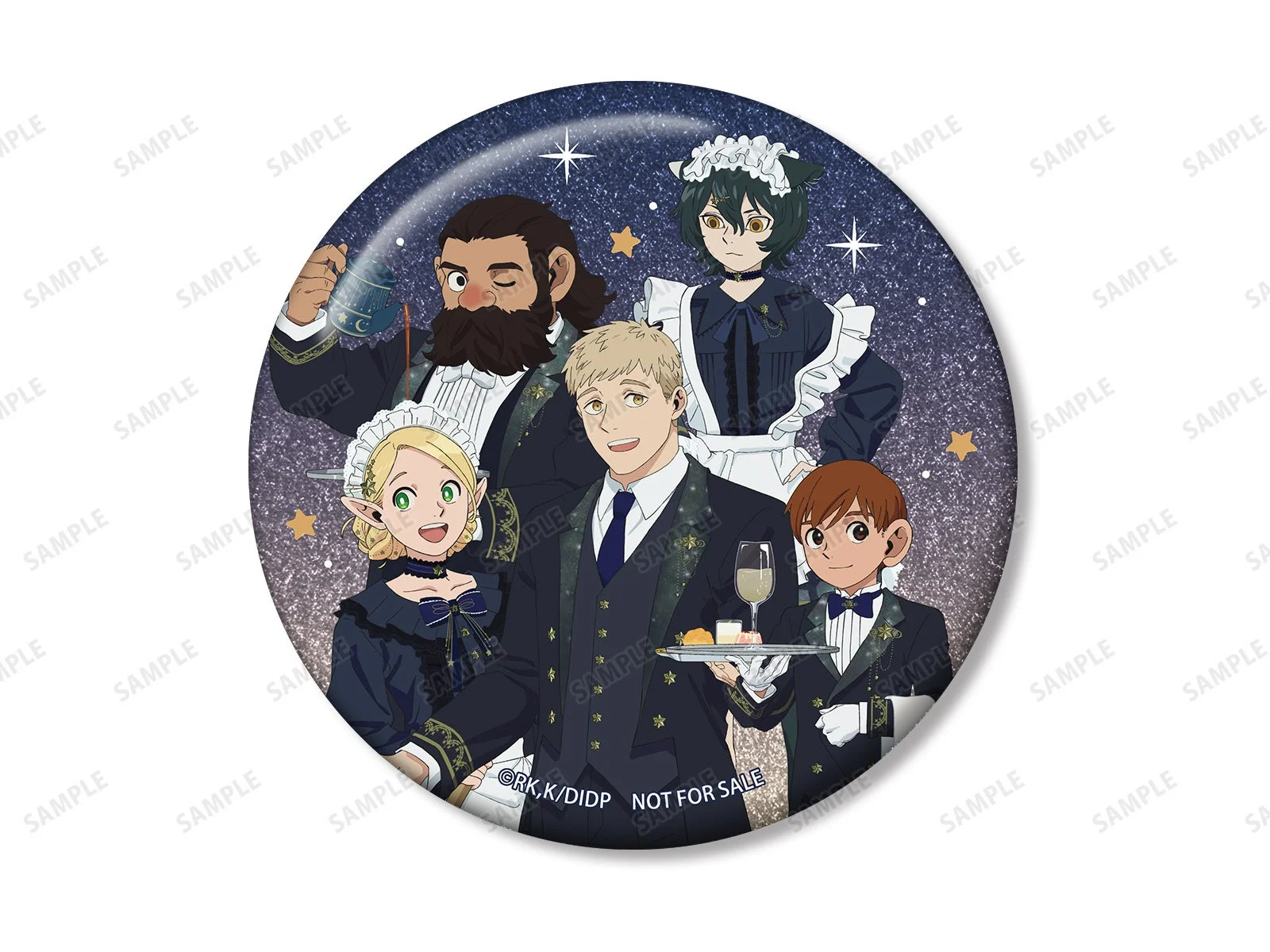 描き下ろし 集合 星空メイド・執事ver. 75mmグリッター缶バッジ イベント限定特典